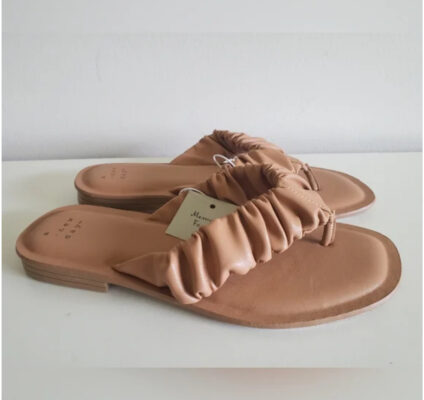 Women Blossom Scrunched Flip Flop Sandals - A New Days
